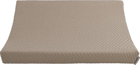 Baby's Only Gebreide baby aankleedkussenhoes - Waskussenhoes met visgraatmotief - Overtrek verzorgingskussen Grace - Beige - 45x70 cm
