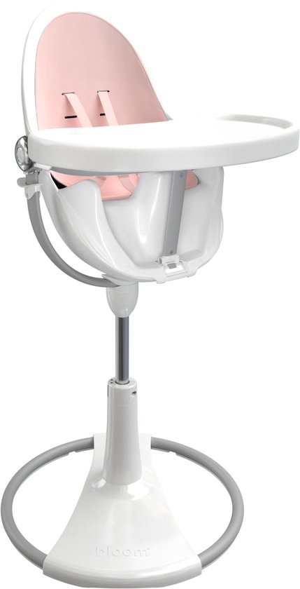 Bloom Fresco design meegroei kinderstoel  | white / rosewater pink | eettafel-en barhoogte verstelbaar | 2 kantelstanden I 0-8 jaar