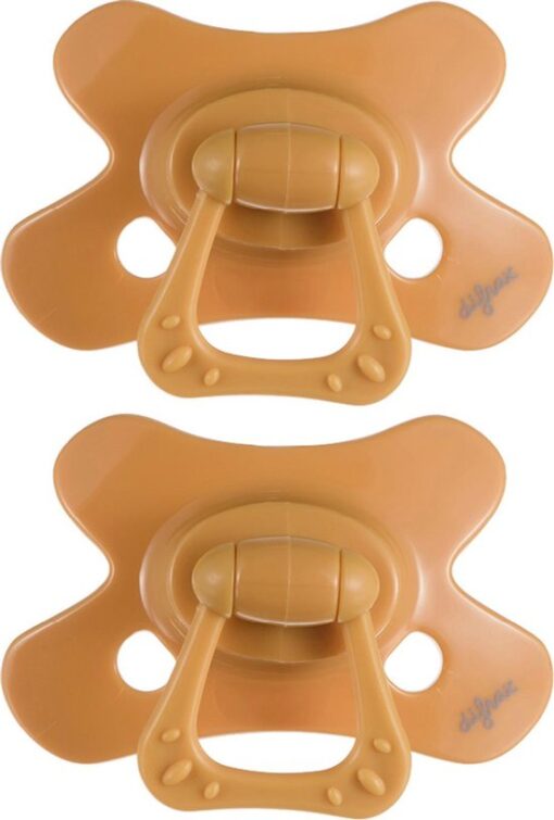 Difrax - Dental Fopspeen - 18+ Maanden - Gele Orthodontische Speen - 2 st.