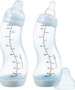 Difrax Babyfles 250 ml Natural - S-fles - Anti-Colic - Lichtblauw- 2 stuks