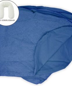 Form Fix XL Voedingskussenhoes - Body Pillow Kussensloop - Zwangerschapskussen hoes - Zijslaapkussen hoes - Badstof/Katoen Hoes - Blauw
