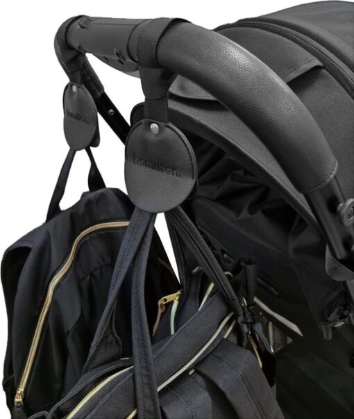 Hamilton by Yoop Buggy Haken – Extra Sterke Kinderwagen ophanghaken – Tot 20 kg – Kindvriendelijke Tassenhaak – Veilige Karabijnhaken – Universele Wandelwagenhaken – Zwart
