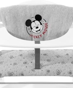Hauck Highchair Pad Deluxe, hoge stoel pad voor Hauck houten stoel Alpha+, Mickey Mouse Grey