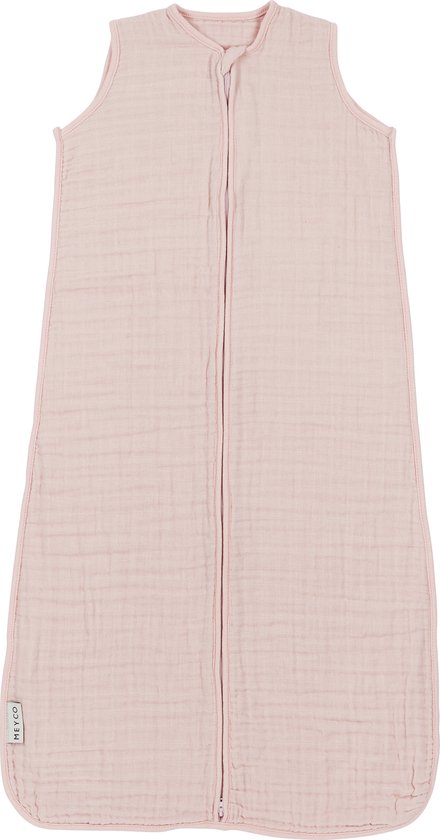 Meyco Baby Uni pre-washed hydrofiele slaapzak zomer - soft pink - 60cm