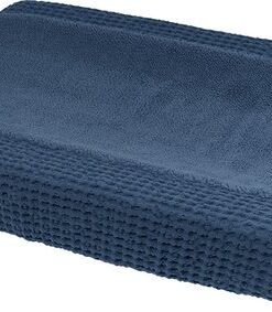 Meyco Baby Wafel Teddy aankleedkussenhoes - indigo - 50x70cm