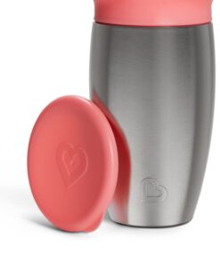 Munchkin Miracle® 360° Roestvrijstalen Sippy Cup - Koelt tot 10 uur - Anti-Lek Drinkbeker - 266ml - Roze