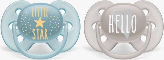 Philips Avent ultra soft-fopspeen 6-18 maanden SCF228/01 Hello little star boy