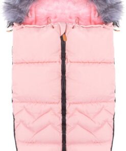 Springos Voetenzak | Voetenzak Buggy | Voetenzak Autostoel | Universeel | 90 cm | Roze/Grijs