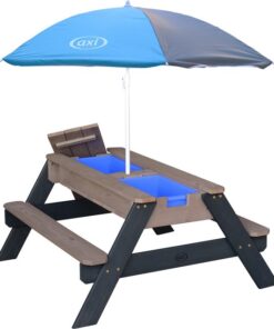 AXI Nick Zand & Water Picknicktafel in Antraciet/Grijs - Verstelbare Parasol - FSC Hout - Picknick tafel voor kinderen van hout