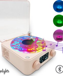 Aynlights ® Wave Vinyl-projector (Roze) - Noorderlichtprojector - Bluetooth Speaker - White Noise - Sterrenhemel