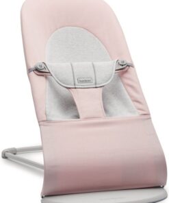 BabyBjörn Wipstoel Balance Soft - Geweven-Jersey - Lichtroze-Grijs - Ergonomisch - Verstelbaar - Inklapbaar