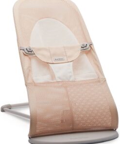 BabyBjörn Wipstoel Balance Soft - Mesh - Parelmoerroze-Wit - Ergonomisch - Verstelbaar - Inklapbaar