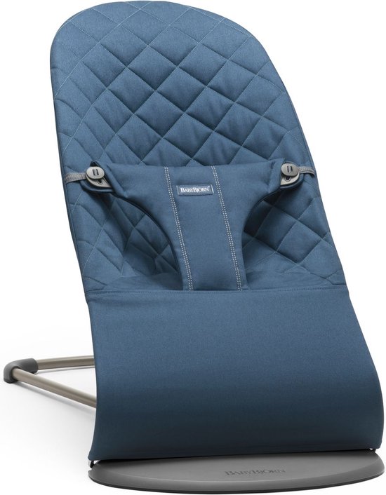 BabyBjörn Wipstoel Bliss - Geweven klassiek quilt - Middernachtblauw - Ergonomisch - Verstelbaar - Inklapbaar