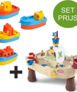 Little Tikes Piraten Watertafel met 4 kunststof bootjes