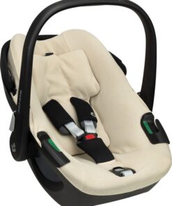 Maxi Cosi hoes Pebble 360 - Black Friday - Waterdichte voering - Autostoelhoes Groep 0 - Zacht Katoen - Met Waterdichte Voering ter Bescherming van je Autostoel - Perfecte Pasvorm - Beige wafeltje