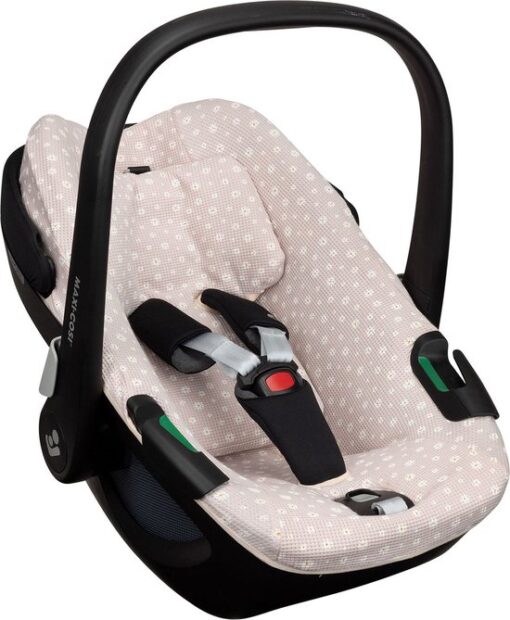 Maxi Cosi hoes Pebble 360 - Waterdichte voering - Autostoelhoes Groep 0 - Zacht Katoen - Met Waterdichte Voering ter Bescherming van je Autostoel - Perfecte Pasvorm - Daisy wafeltje