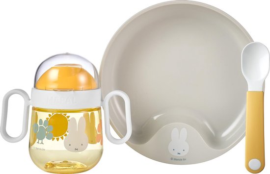Mepal - Mio babyservies set 3-delig - Oefenbord, antilekbeker en oefenlepel - Nijntje explore