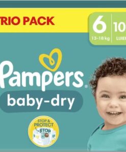 Pampers Baby-Dry Luiers Trio Pack Maat 6 - 102 Stuks - 13-18 KG