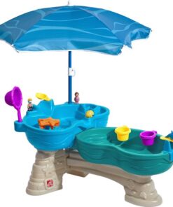 Step2 Spill and Splash Watertafel - Met 11 accessoires en parasol - Waterspeelgoed voor kind - Activiteitentafel met water voor de tuin / buiten