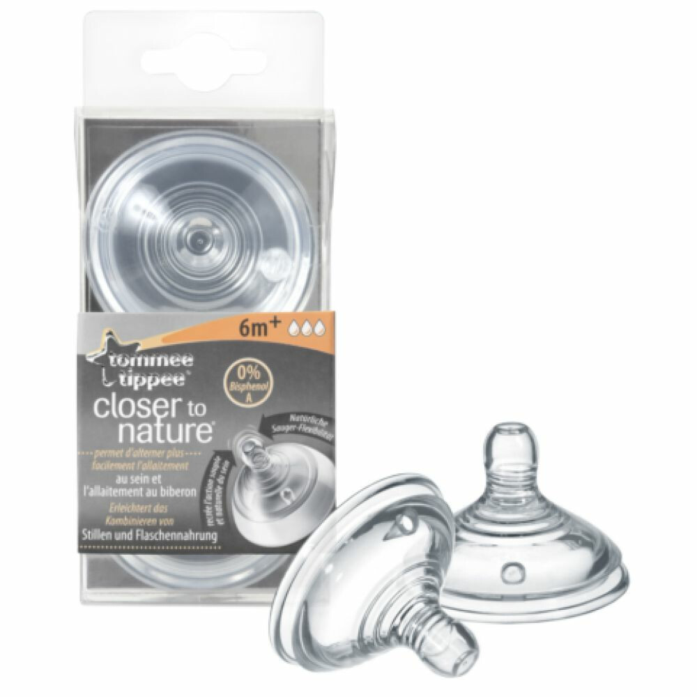 Tommee Tippee Closer to Nature Flesspeen 6+ mnd 2 stuks