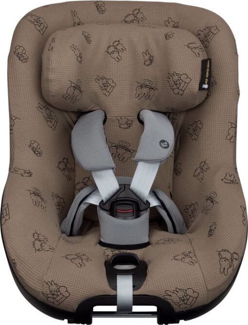 Ukje-Nijntje Autostoelhoes Geschikt voor Maxi Cosi Pearl 360 (Pro) -Maxi Cosi Hoes Groep 0-1 - Zacht Katoen - Perfecte Pasvorm - Taupe Nijntje