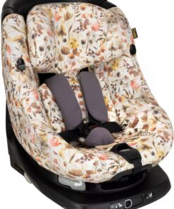Autostoelhoes Geschikt voor Maxi Cosi AxissFix - Maxi Cosi Hoes Groep 0-1 - Zacht Katoen - Perfecte Pasvorm - Roze Bloemen