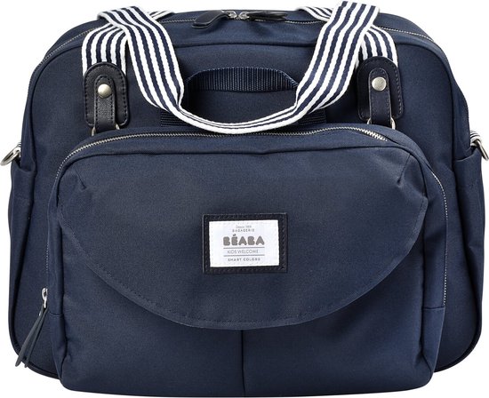 Béaba Genève - Luiertas - Verzorgingstas - Modulaire Stijl - Grote Inhoud - Inclusief Isotherm Lunchzakje & Aankleedkussen - Blauw