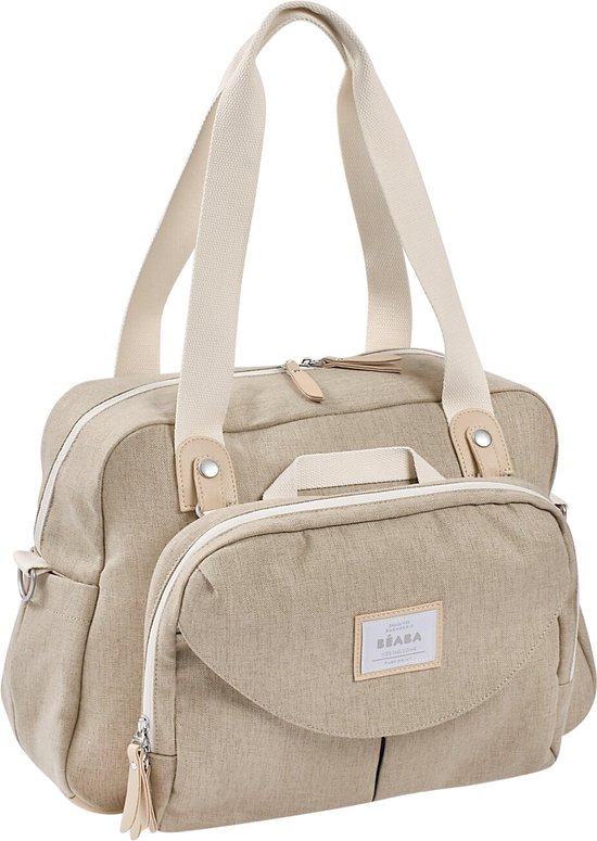 Béaba Genève Verzorgingstas - Modulaire Stijl - Ruim Design - Kinderwagen- & Trolleybevestiging - Inclusief Accessoires - Clay