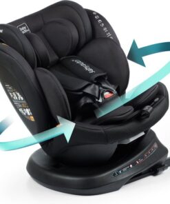 BabyAuto Autostoel Rodia Plus 360° Draaibaar | iSize | Top-Tether | 40-150 cm | 0-12 jaar 0-36 kg | groep 1 2 3 | Zwart