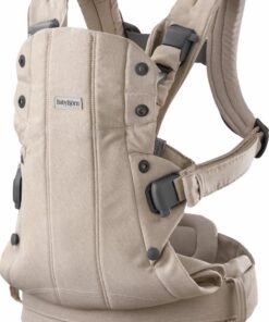 BabyBjörn Draagzak Harmony - Geweven mélange - Lichtbeige - Buikdrager - Rugdrager - Ergonomisch - Zachte details