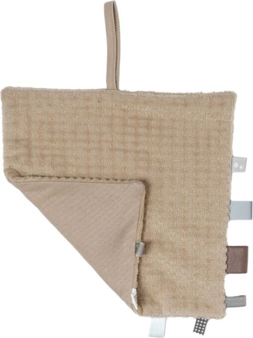 Baby Knuffeldoekje - Speendoekje 100% biologisch katoen - Comfortdoekje 25 x 25cm - Desert Sand - Beige - Snoozebaby