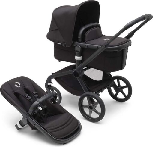 Bugaboo Fox 5 - Kinderwagen met Verende Wielen, Eenvoudig Inklapbaar en Sturen met één hand, Zwart