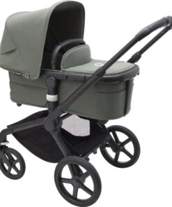 Bugaboo Fox 5 - Kinderwagen met Verende Wielen, Inklapbaar en Sturen met één hand, Black/Forest Green