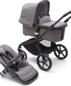 Bugaboo Fox 5 - Kinderwagen met Verende Wielen, Inklapbaar en Sturen met één hand, Zwart/Grijs