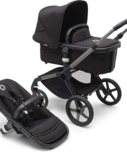 Bugaboo Fox 5 - Kinderwagen met Verende Wielen, Inklapbaar en Sturen met één hand, Grijs/Zwart