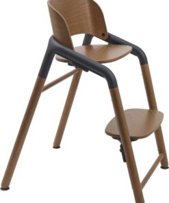 Bugaboo Giraffe houten kinderstoel, verstelbaar in 1 seconde, Dark Wood/Grey