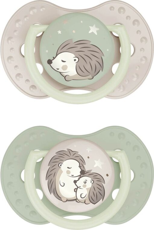 Difrax LOVI 0 tot 6 Maanden Dynamische Fopspeen - Unisex - Glow in the dark