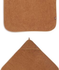 Jollein Badstof Set - Badcape & Badponcho - Caramel - Geschikt van 0-4 jaar
