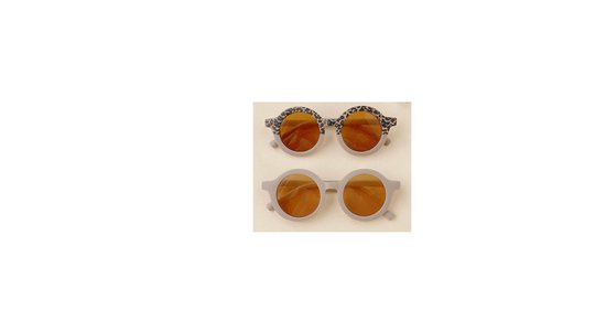 Kinder Zonnebril - Bril - Kind - Baby - 2 stuks | Beige / Zand – Panter print - Leopard - Helft | Vanaf 2 jaar - 6 jaar | UV beschermend - Opklapbaar | Kinderzonnebril – Zonnebrillen | DH Collection