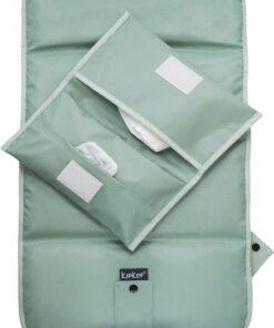 KipKep Napper Combi Verschonings-set - Pale Green - groen - verschoonmatje en luier-etuitje - rPET - wasbaar - gecoat