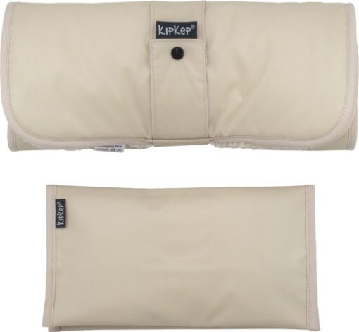 KipKep Napper Combi Verschonings-set Teddy - kleur Cookie - beige - verschoonmatje en luier-etuitje - rPET - wasbaar - waterafstotende zijde - zandkleur