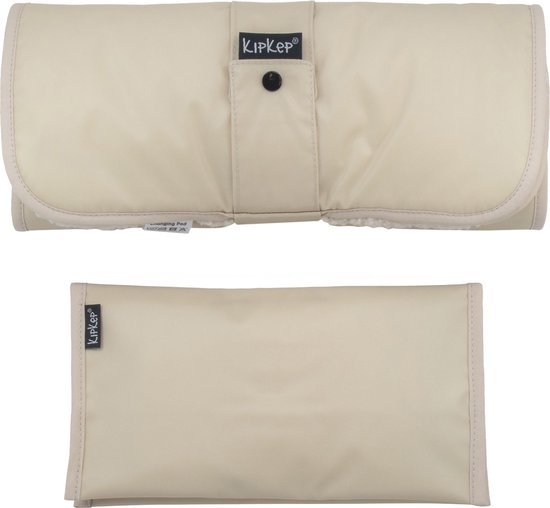 KipKep Napper Combi Verschonings-set Teddy - kleur Cookie - beige - verschoonmatje en luier-etuitje - rPET - wasbaar - waterafstotende zijde - zandkleur