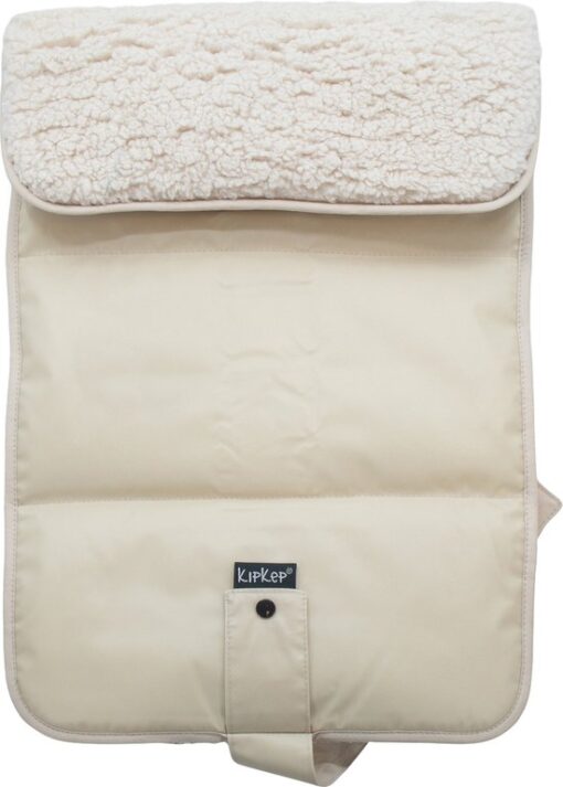 KipKep Napper Verschoningsmatje met teddy - Cookie - verschoonmatje - rPET - wasbaar - waterafstotende zijde - zandkleur beige