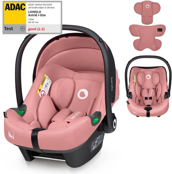 Lionelo Astrid i-Size Autostoel – ADAC 5-sterren – 40-87 cm – RWF – Memory Foam – Verstelbare hoofdsteun (7 cm) – Holmbergs gordels – Compatibel met ISOFIX-base & kinderwagen – i-Size norm – Licht & veilig