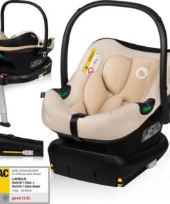 Lionelo Astrid i-Size SET - Autostoeltje + Basis - voor Autostoel - Memory Foam - Hoogte-instelling van de hoofdsteun 7cm