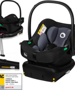 Lionelo Astrid i-Size SET - Autostoeltje + Basis - voor Autostoel - Memory Foam - Hoogte-instelling van de hoofdsteun 7cm