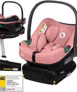 Lionelo Astrid i-Size SET – Autostoeltje 40–87 cm + ISOFIX-Basis – ADAC Getest – R129 i-Size – Memory Foam – Verstelbare Hoofdsteun – Zijdelingse Bescherming – Dri-Seat – Lichtgewicht – Universeel Compatibel