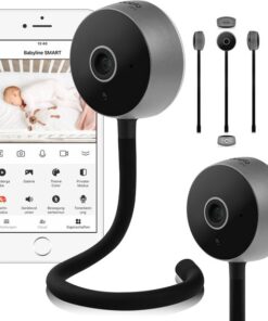Lionelo Babylline SMART – Intelligente babyfoon – Overal installeren – Bewegings- en geluidsdetectie – APP-bediening – Nachtzicht – Tweerichtingscommunicatie – Temperatuursensor