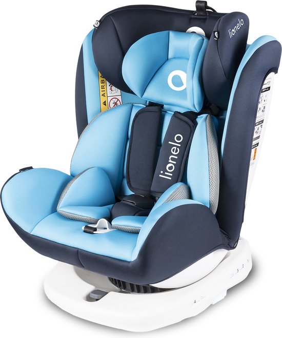 Lionelo Bastiaan - Autostoel - 360 graden draaibaar - Geschikt voor 0-36 kg - Dakje biedt bescherming tegen de zon
