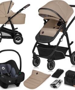Lionelo Bianka - Kinderwagen 3 in 1 - incl. autostoel - 0-22kg - XXL - Buggy 3in1 - Verstelbare duwstang - Opvouwbaar - Accessoireset - XXL zonnekap - Gelagerde wielen - Reiswieg